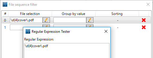 Regular expression to select pdf files