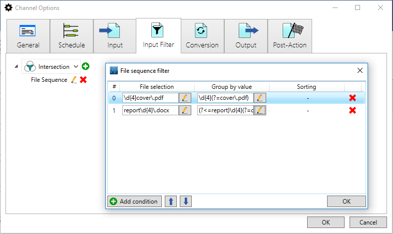 File filter configuration